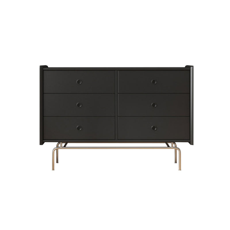 Ultra-Modern Horizontal Double Dresser Solid Wood Storage Chest Dresser for Bedroom