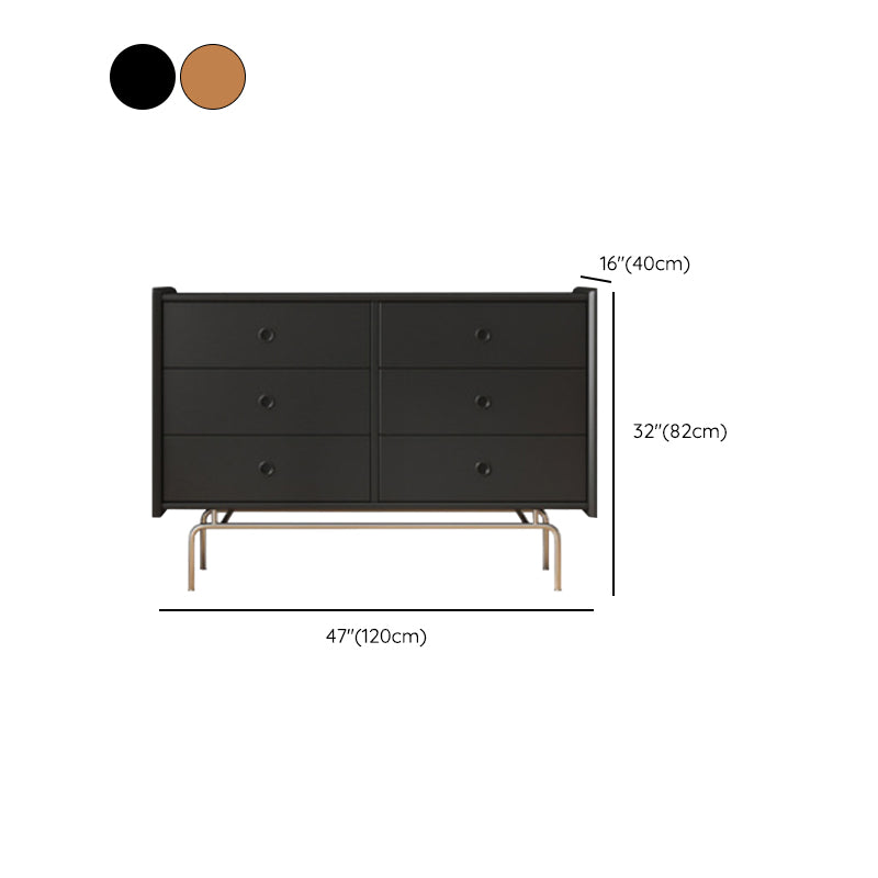 Ultra-Modern Horizontal Double Dresser Solid Wood Storage Chest Dresser for Bedroom