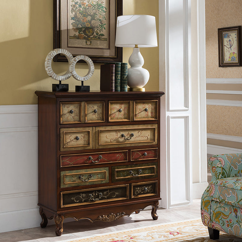 Traditional Storage Chest Solid Wood Dresser with 7/9 Drawers