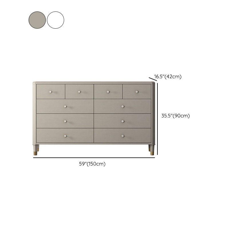 Classic Glam Storage Chest Solid Wood Dresser with 6/8/10 Drawers