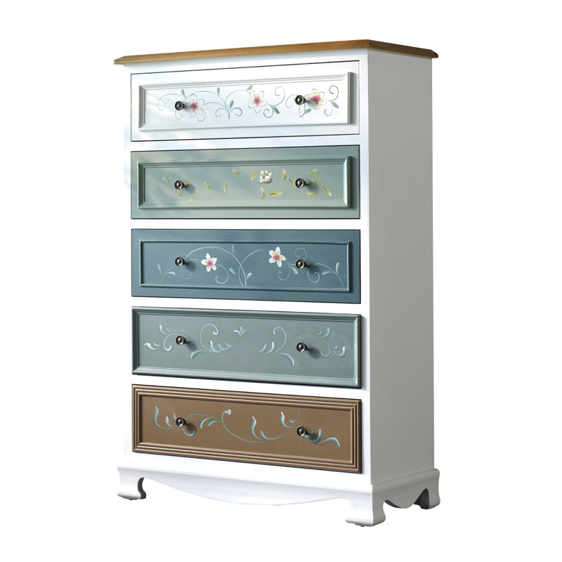 Coastal Storage Chest Solid Wood Storage Chest Dresser with 5/8 Drawers