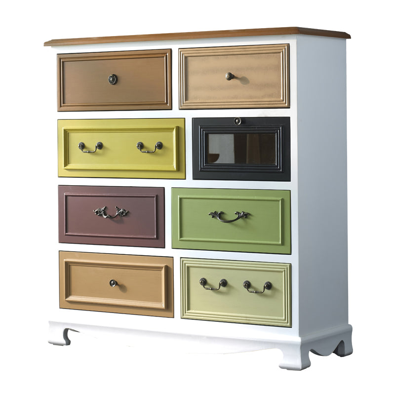 Coastal Storage Chest Solid Wood Storage Chest Dresser with 5/8 Drawers