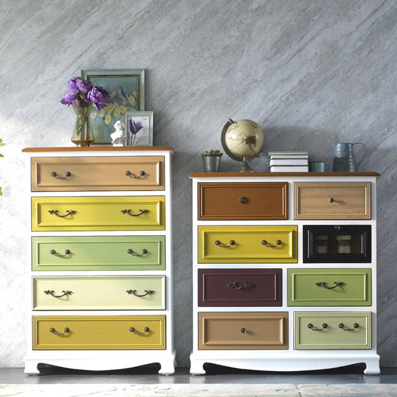 Coastal Storage Chest Solid Wood Storage Chest Dresser with 5/8 Drawers