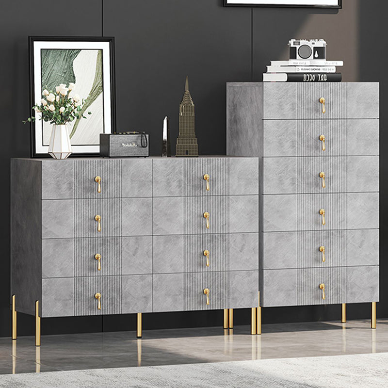 Contemporary Glam Double Dresser Wood Storage Chest Dresser for Home Office