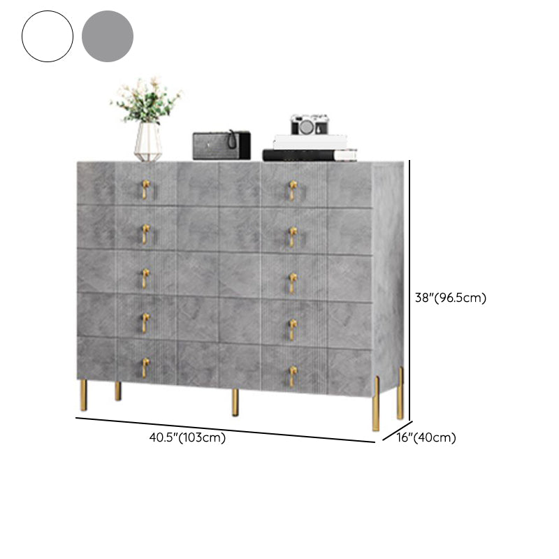 Contemporary Glam Double Dresser Wood Storage Chest Dresser for Home Office