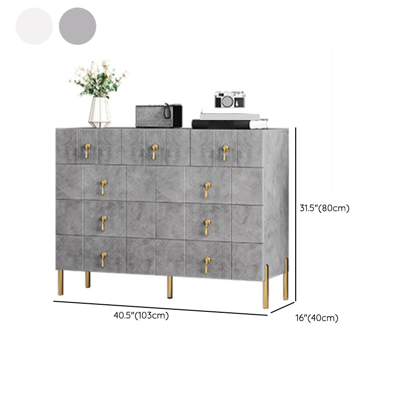 Contemporary Glam Double Dresser Wood Storage Chest Dresser for Home Office