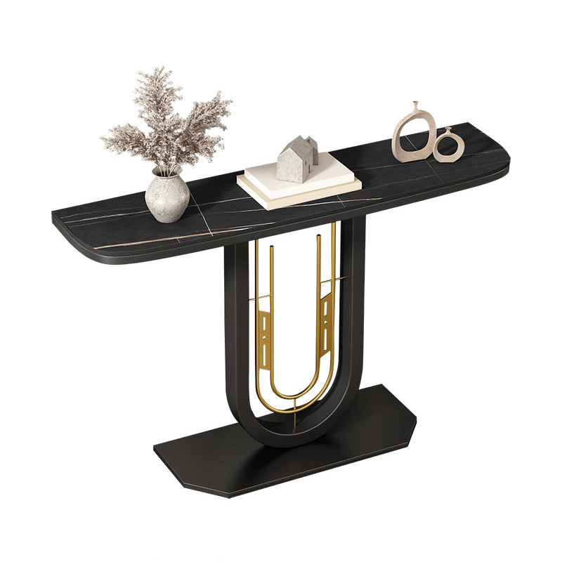 Glam Console Table Half Moon Antique Finish Console Sofa Table