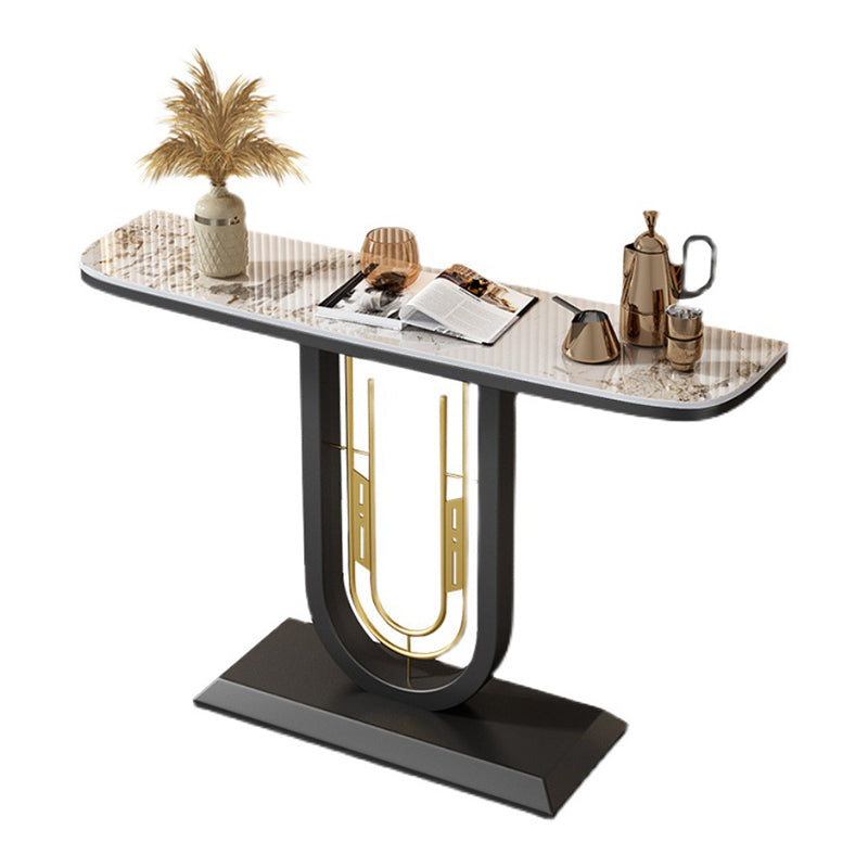 Glam Console Table Half Moon Antique Finish Console Sofa Table