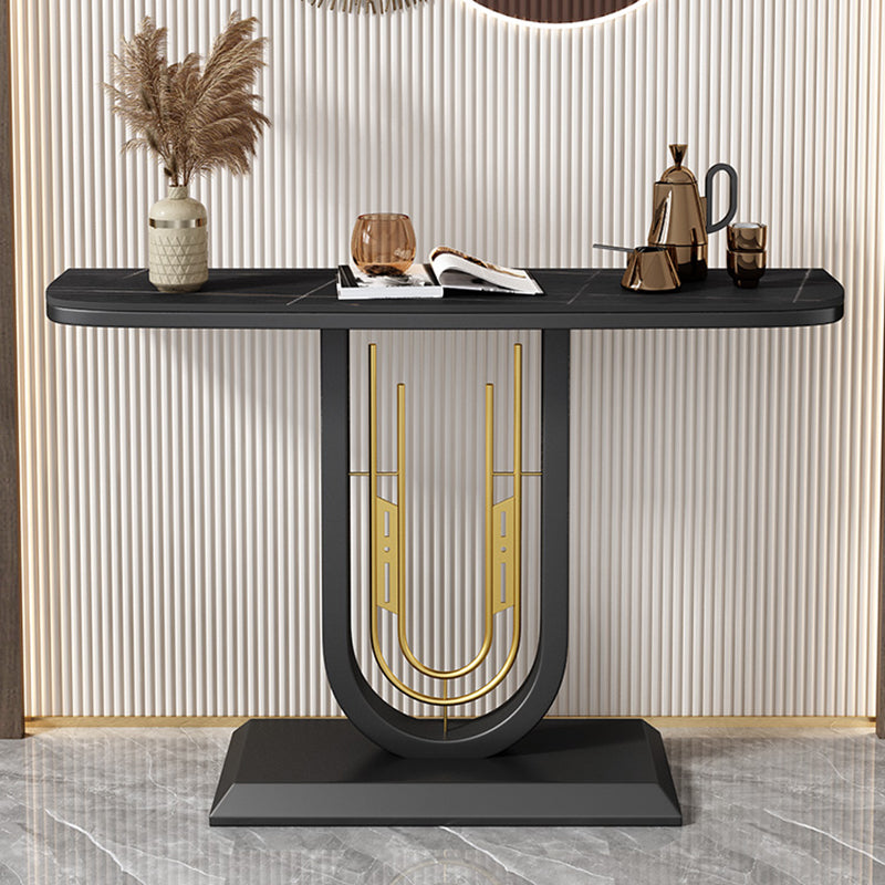 Glam Console Table Half Moon Antique Finish Console Sofa Table