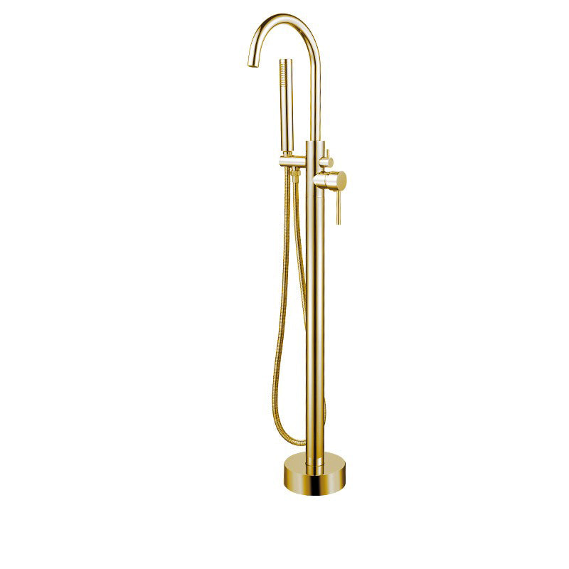 Modern Style Freestanding Tub Filler Copper Floor Mount Freestanding Tub Filler