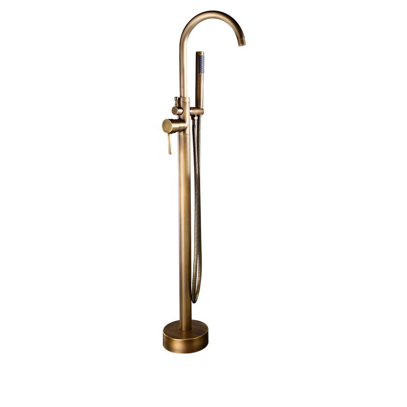 Modern Style Freestanding Tub Filler Copper Floor Mount Freestanding Tub Filler