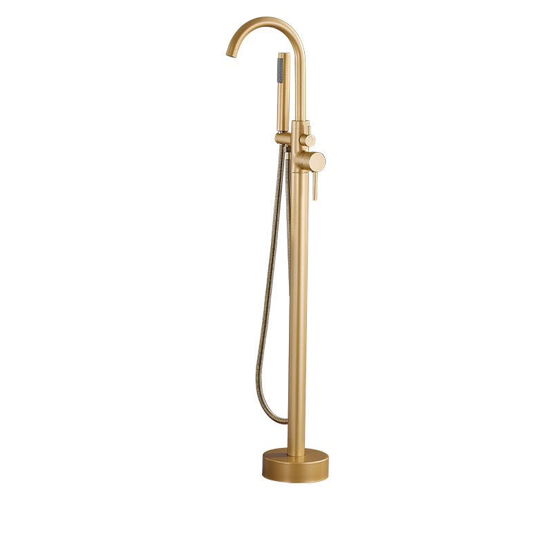 Modern Style Freestanding Tub Filler Copper Floor Mount Freestanding Tub Filler