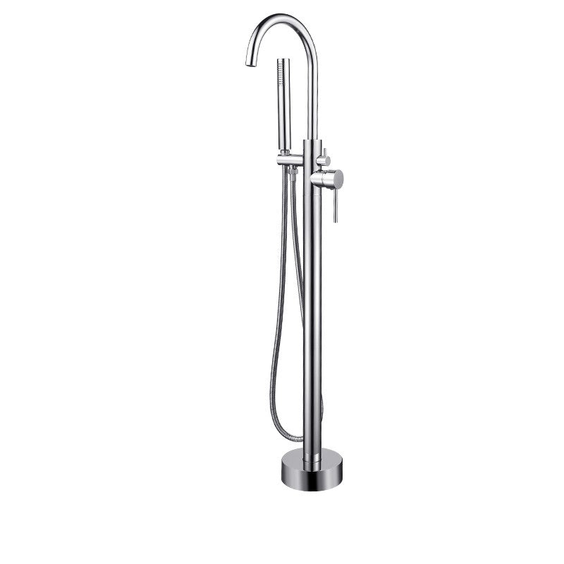 Modern Style Freestanding Tub Filler Copper Floor Mount Freestanding Tub Filler