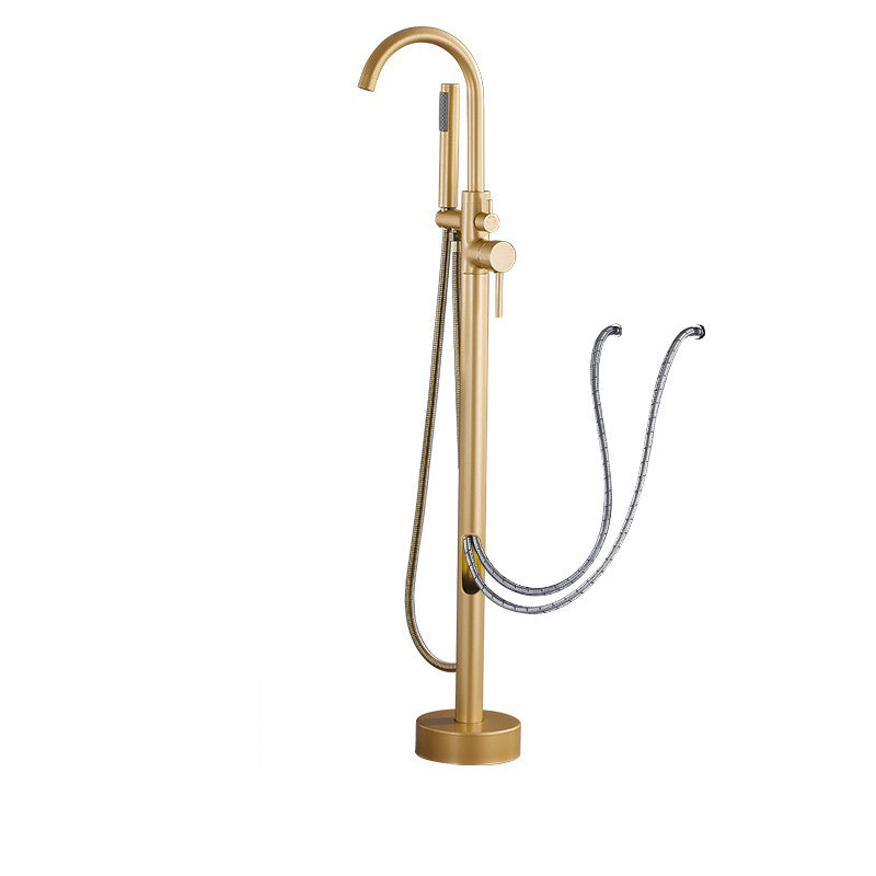 Modern Style Freestanding Tub Filler Copper Floor Mount Freestanding Tub Filler