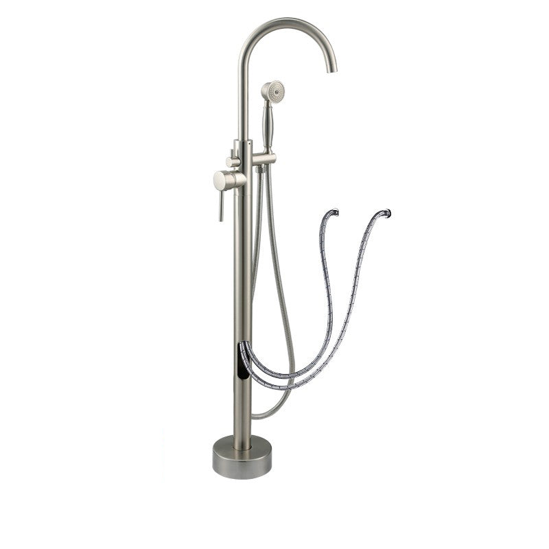 Modern Style Freestanding Tub Filler Copper Floor Mount Freestanding Tub Filler