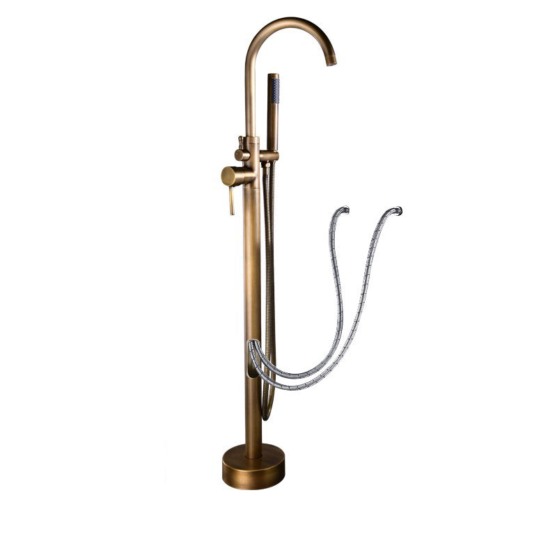 Modern Style Freestanding Tub Filler Copper Floor Mount Freestanding Tub Filler