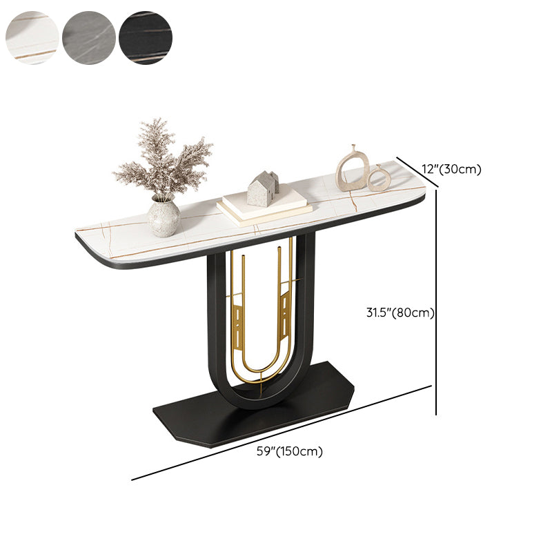 Glam Console Table Half Moon Antique Finish Console Sofa Table