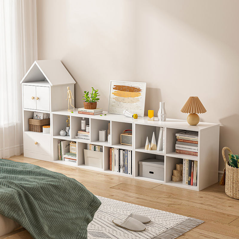 Engineered Wood Closed Back Bookshelf Standard Modern Bookcase