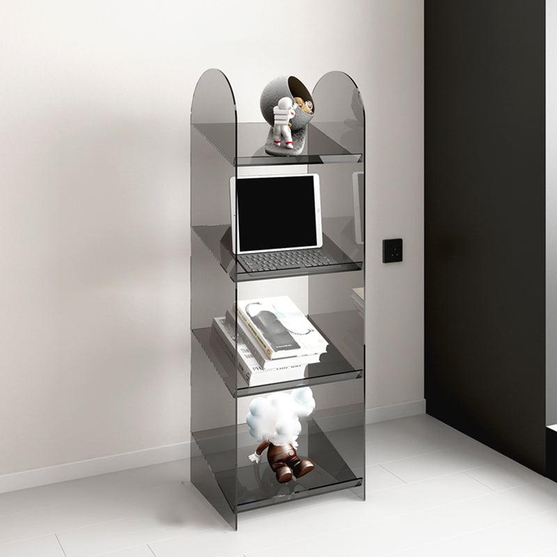 Modern Style Bookshelf Open Back Standard Acrylic Bookcase with Shelves