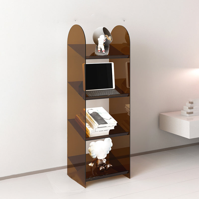 Modern Style Bookshelf Open Back Standard Acrylic Bookcase with Shelves