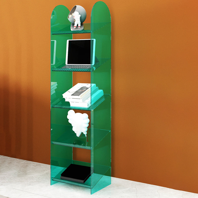 Modern Style Bookshelf Open Back Standard Acrylic Bookcase with Shelves