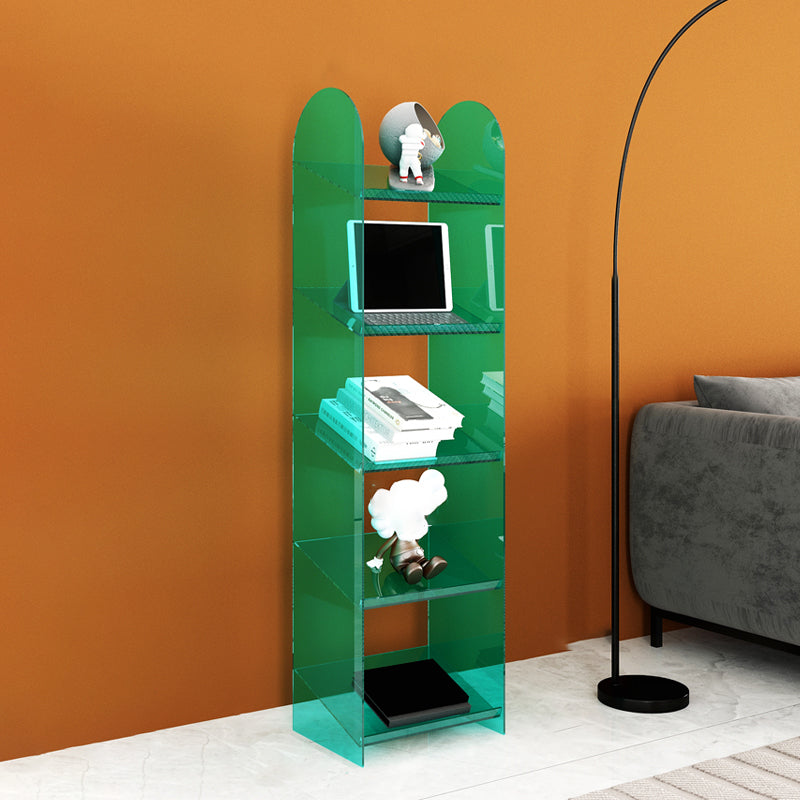 Modern Style Bookshelf Open Back Standard Acrylic Bookcase with Shelves