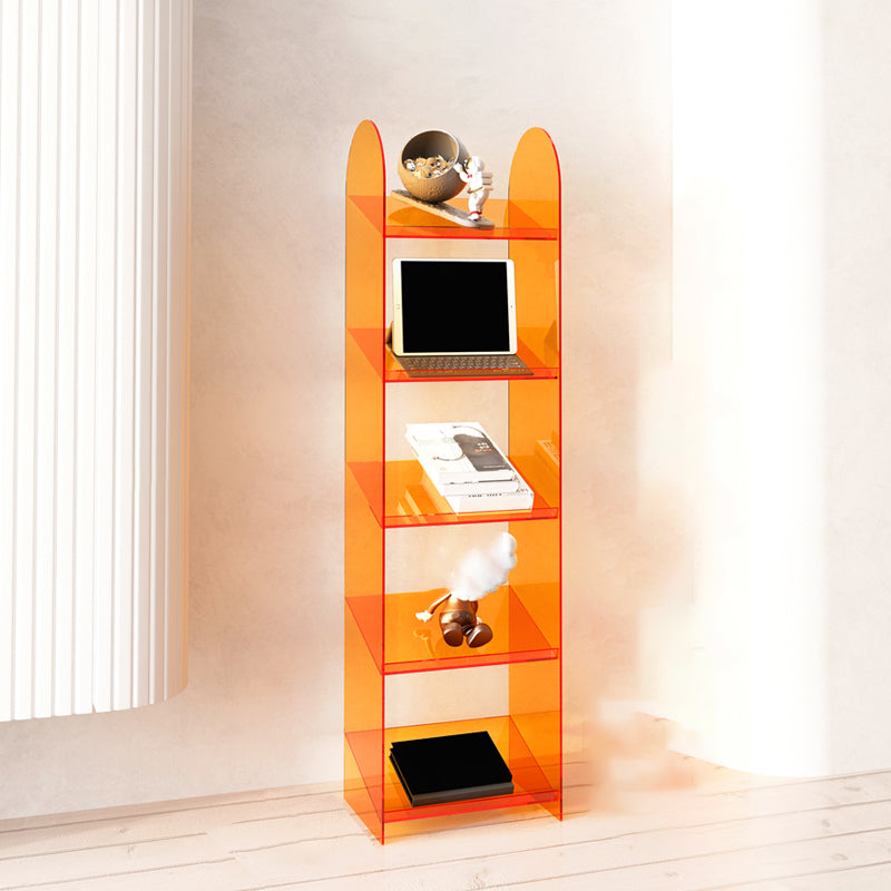 Modern Style Bookshelf Open Back Standard Acrylic Bookcase with Shelves