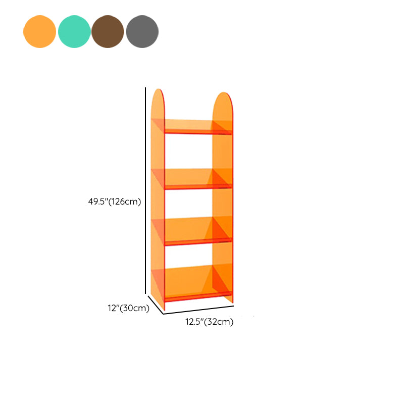 Modern Style Bookshelf Open Back Standard Acrylic Bookcase with Shelves