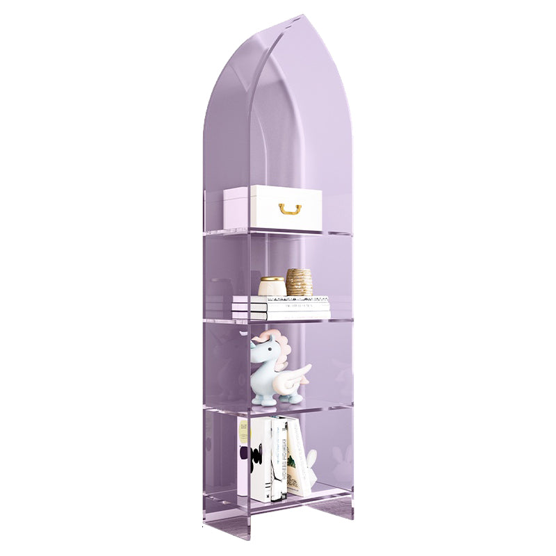 Modern Style Bookshelf Closed Back Standard Acrylic Bookcase with Shelves