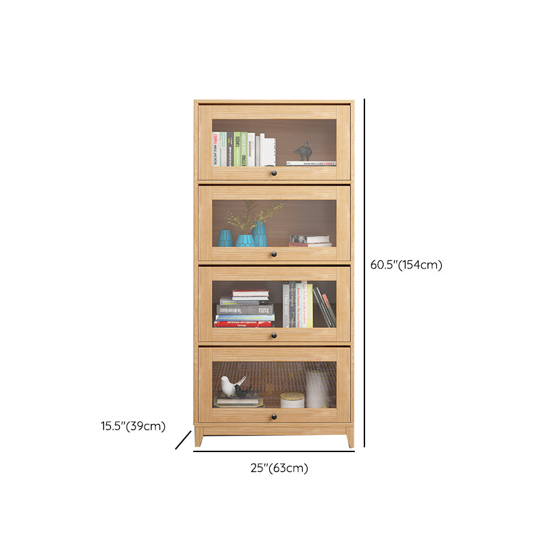 Scandinavian Closed Back Book Shelf Standard Wooden Bookcase
