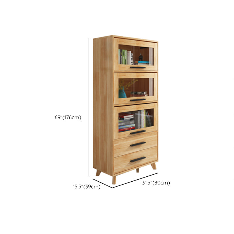 Scandinavian Closed Back Book Shelf Standard Wooden Bookcase