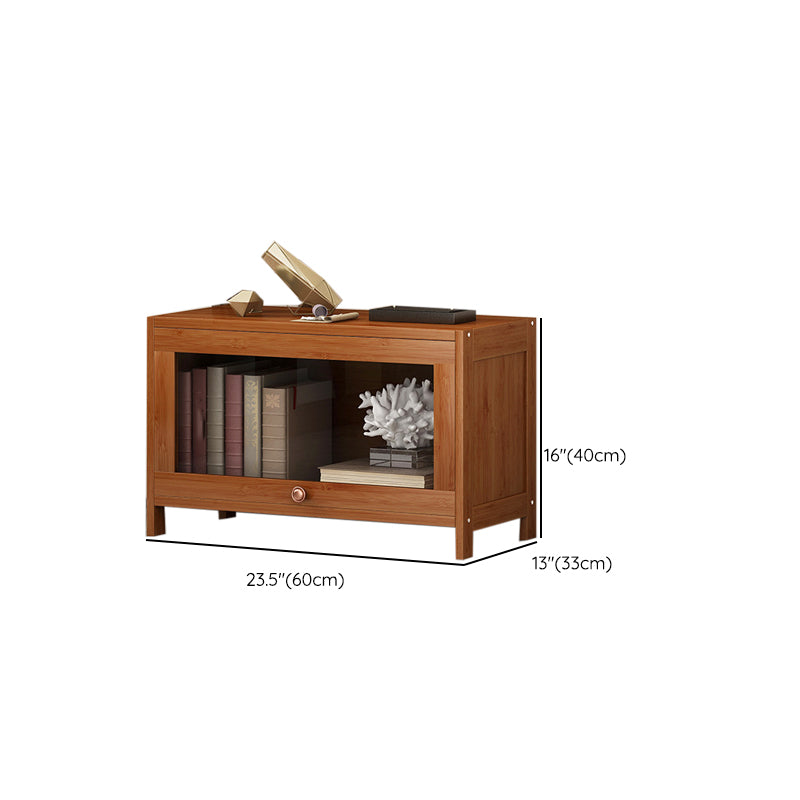 Closed Back Bamboo Bookcase Standard Modern Bookshelf with Cabinets