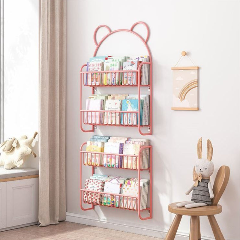 Metal Floating Bookshelf Closed Back Contemporary Bookcase with Shelves