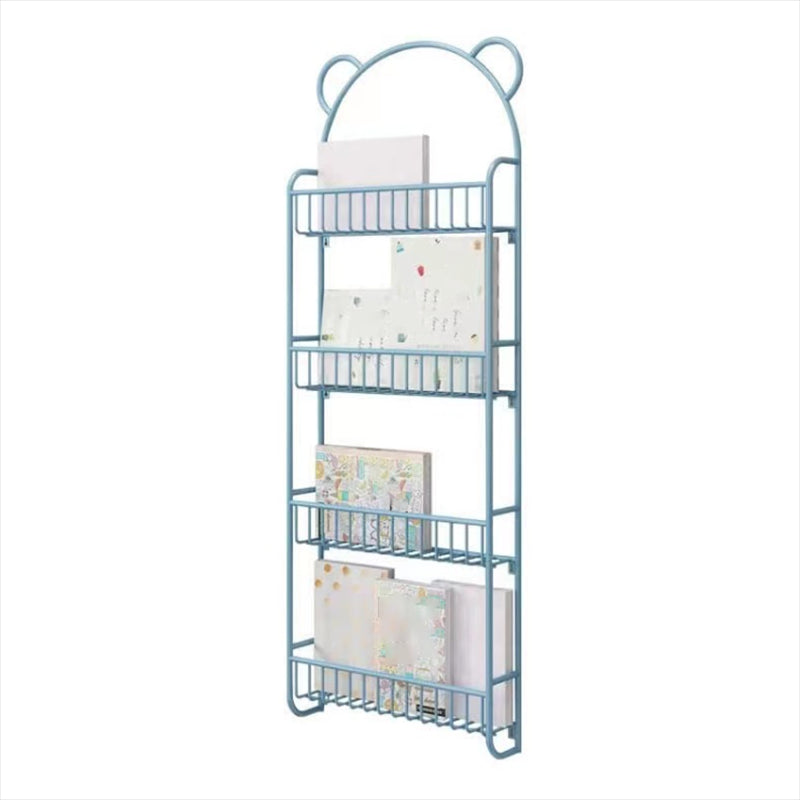 Metal Floating Bookshelf Closed Back Contemporary Bookcase with Shelves