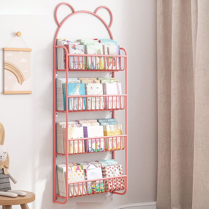 Metal Floating Bookshelf Closed Back Contemporary Bookcase with Shelves