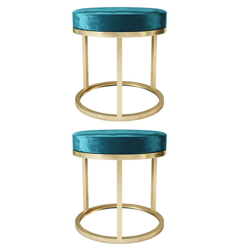 Solid Color Flannel Standard Stool Modern Simple Round Footstool