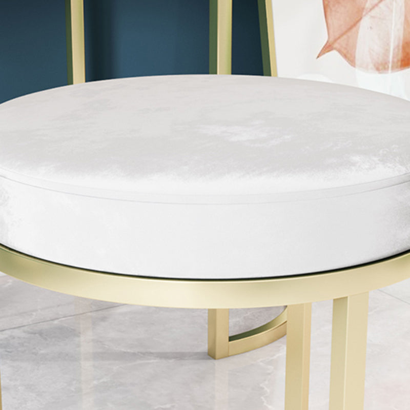 Solid Color Flannel Standard Stool Modern Simple Round Footstool
