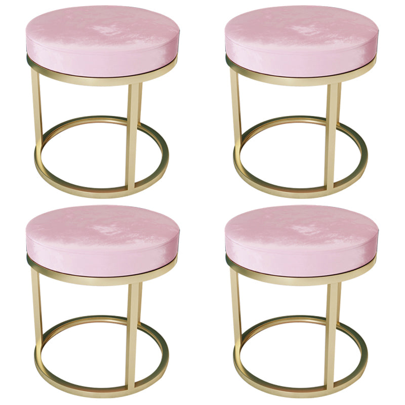 Solid Color Flannel Standard Stool Modern Simple Round Footstool