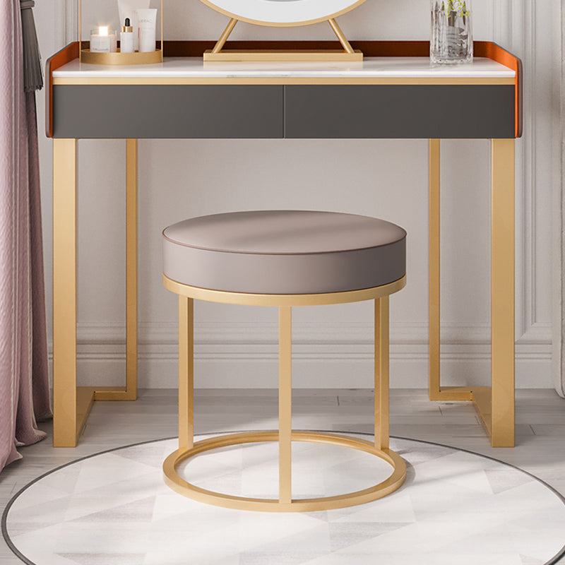 Solid Color Flannel Standard Stool Modern Simple Round Footstool