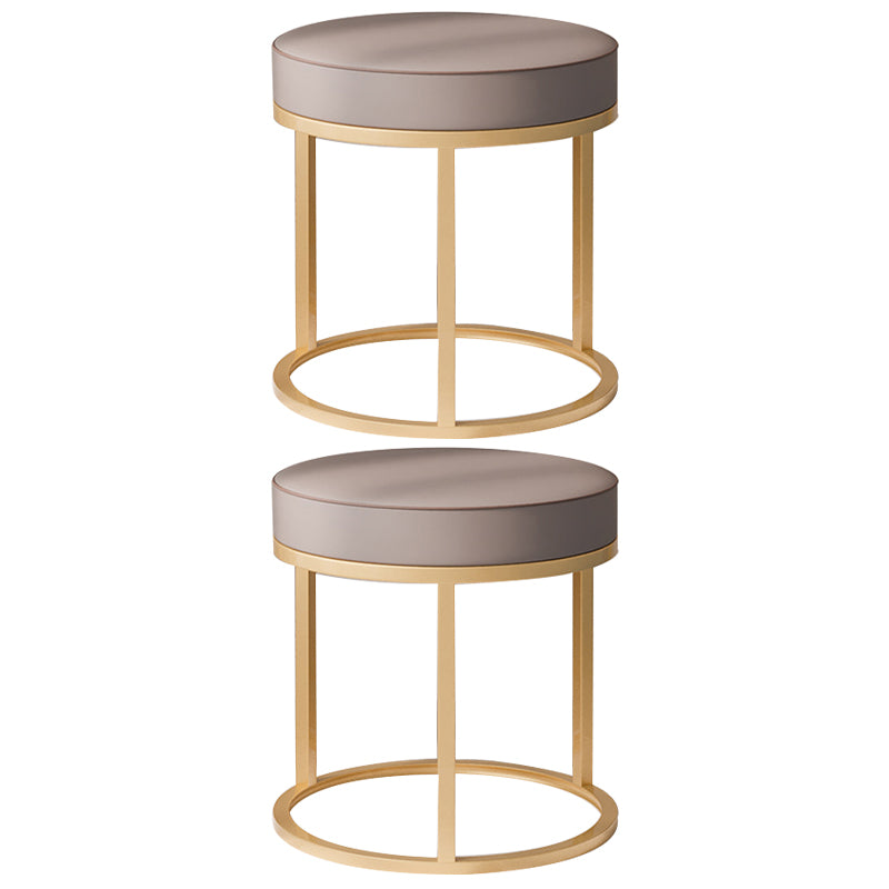 Solid Color Flannel Standard Stool Modern Simple Round Footstool