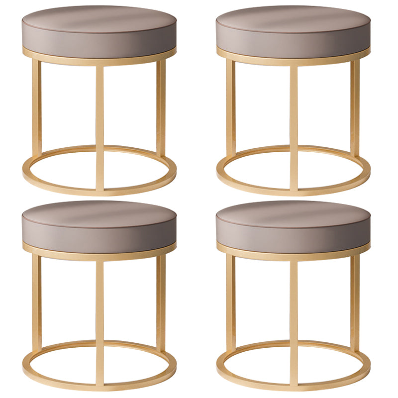 Solid Color Flannel Standard Stool Modern Simple Round Footstool