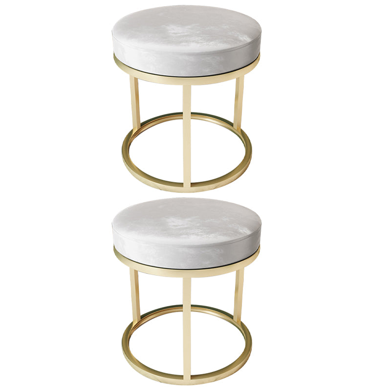 Solid Color Flannel Standard Stool Modern Simple Round Footstool