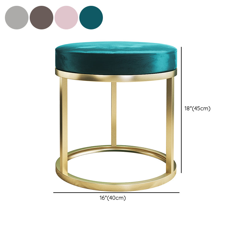 Solid Color Flannel Standard Stool Modern Simple Round Footstool
