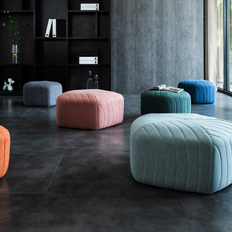 Solid Color Plush Foot Stool Modern Simple Pentagonal Upholstered Footstool