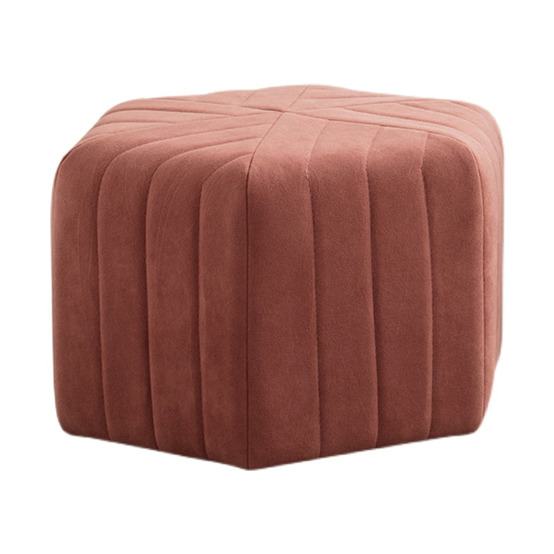Solid Color Plush Footstool Modern Simple Hexagon Padded Foot Stool