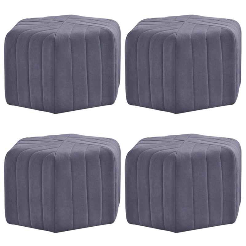 Solid Color Plush Footstool Modern Simple Hexagon Padded Foot Stool