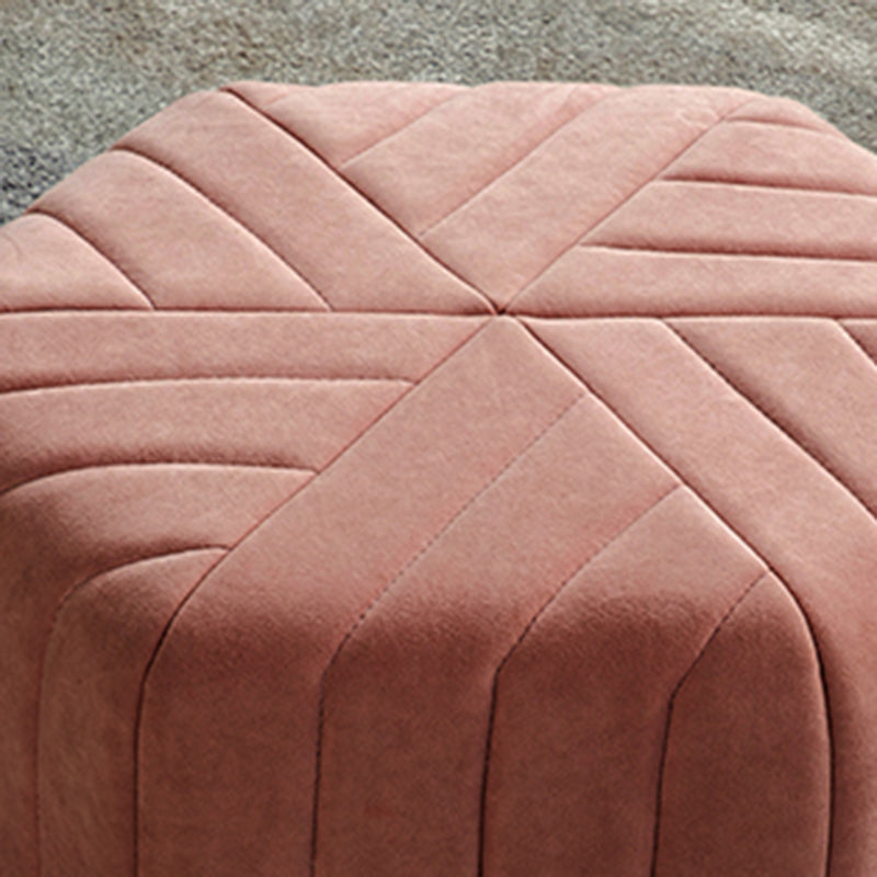 Solid Color Plush Footstool Modern Simple Hexagon Padded Foot Stool