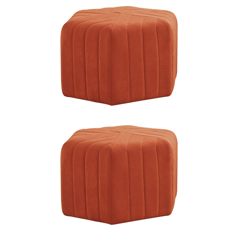 Solid Color Plush Footstool Modern Simple Hexagon Padded Foot Stool
