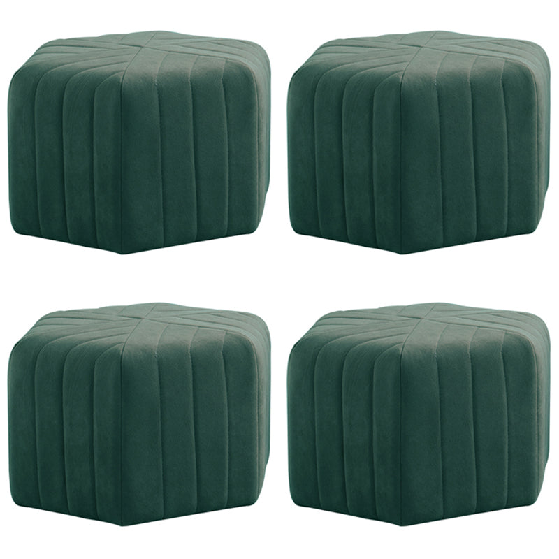 Solid Color Plush Footstool Modern Simple Hexagon Padded Foot Stool