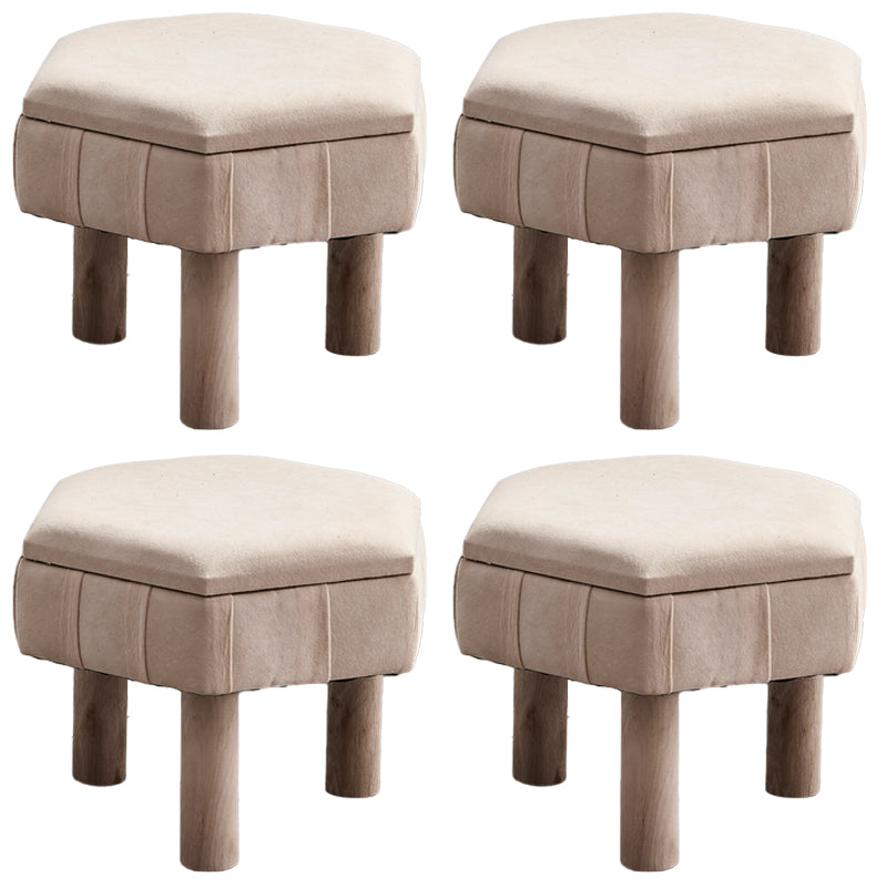 Solid Color Fabric Standard Stool Modern Simple Unique Shape Upholstered Footstool